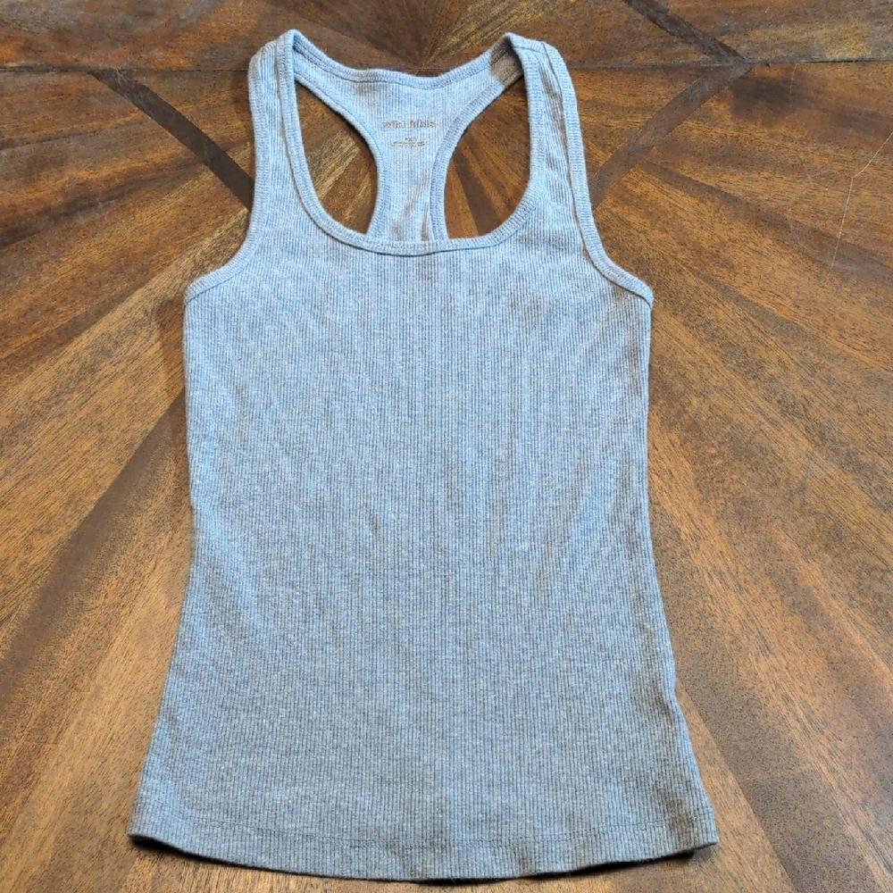 Wild Fable Gray Ribbed Racerback Tank Top XXS